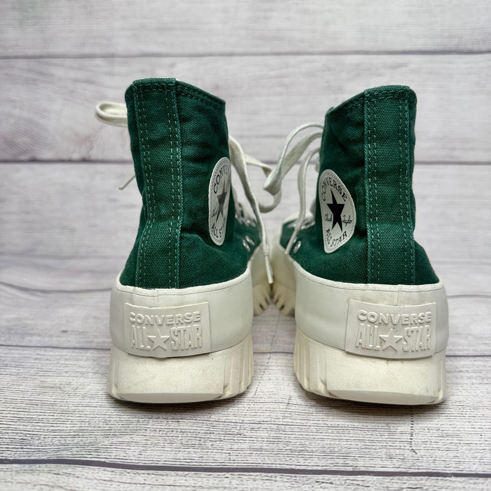 Converse Chuck Taylor All Star Lugged 2.0 High Top Green White Platform Shoes - Picture 2 of 8